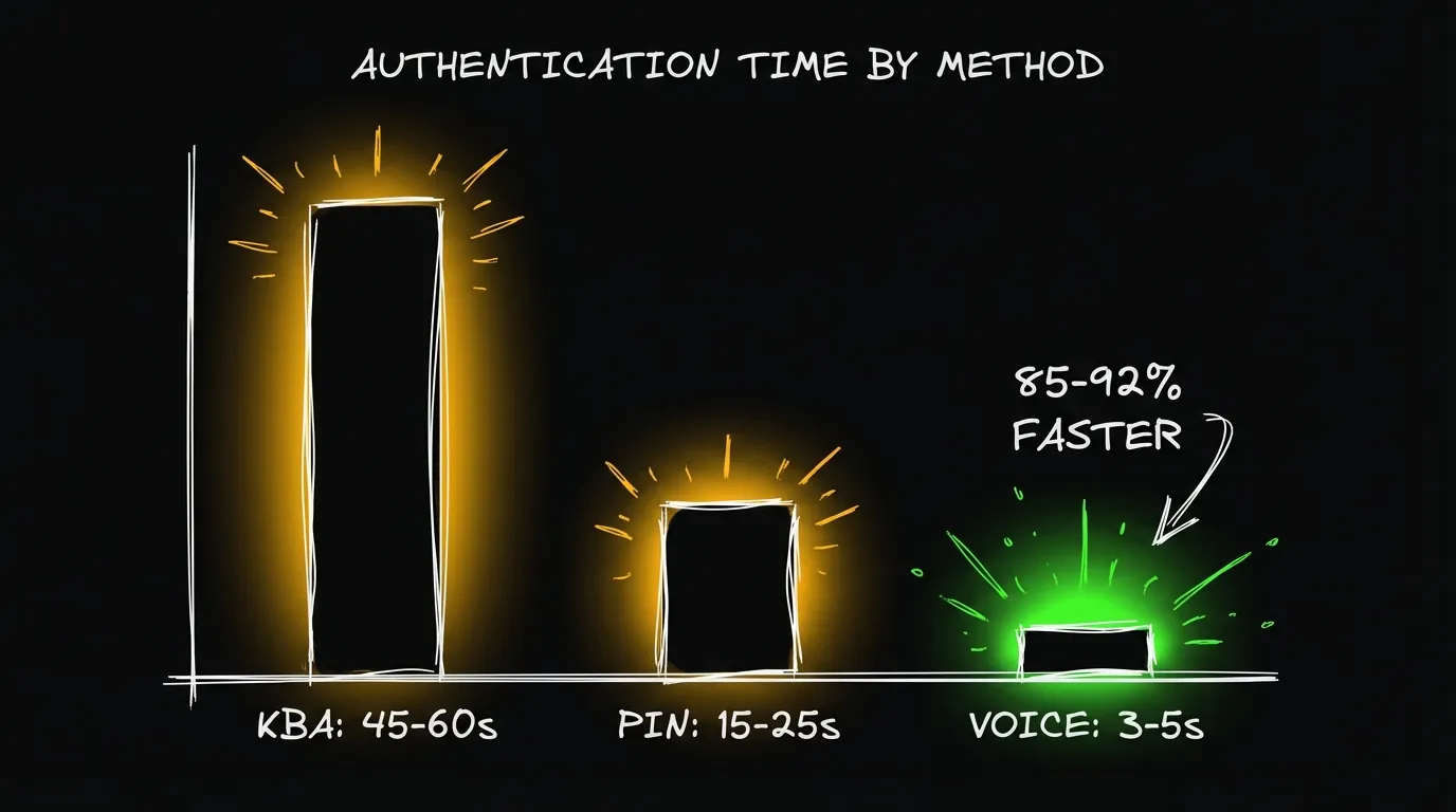 Comparación de tiempo de autenticación por método